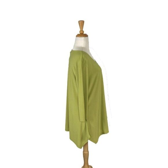 Alisha.d S Apple Green Tunic Top ADT-05A Art To Wear Travel Lagenlook Coastal - Picture 6 of 8